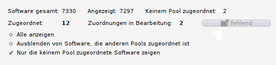 Software-Tabelle: Andere Anzeige auswählen