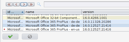 Software-Tabelle: Cursor in der Zeile