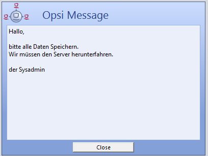 opsi-configed: Nachrichtenfenster auf dem Client