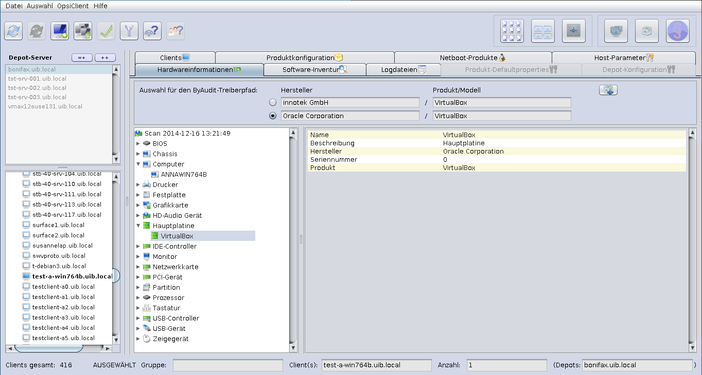 opsi-configed: Tab Hardware-Information