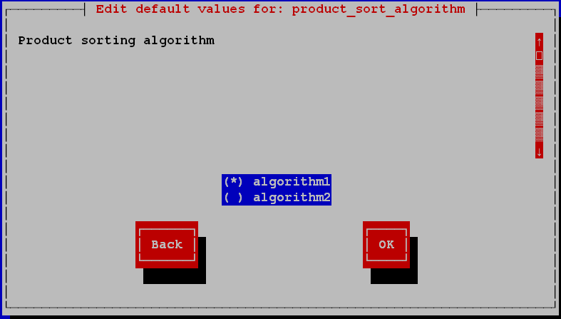 opsi setup product sort algorithm2