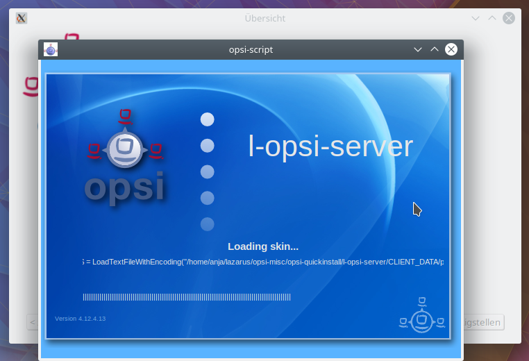 Screenshot: Die opsi-server-Installation läuft.