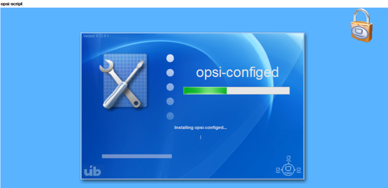 Die Installation von `opsi-configed` beginnt nach dem Reboot (hier: Windows).