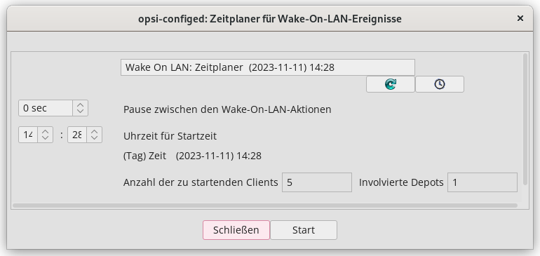 opsi-configed: Zeitplaner für Wake on LAN (WoL)