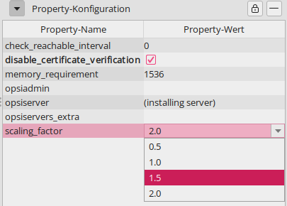 *opsi-configed*: Property-Tabelle