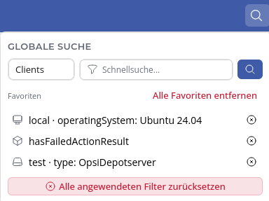 OPSI-WebGUI: Globale Suche