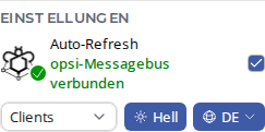 OPSI-WebGUI: Schnellzugriff – Einstellungen