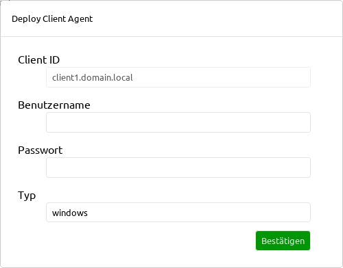 WebGUI: Deploy Client Agent