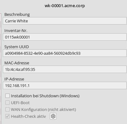 Health-Check Downtime bearbeiten.
