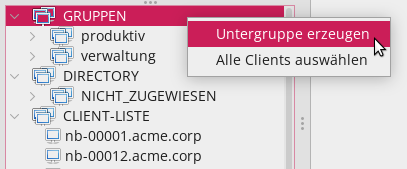 *opsi-configed*: Gruppe anlegen