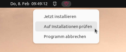 Das Systray-Programm unter Linux (GNOME Shell)