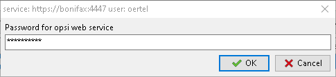 Dialog zur Passworteingabe