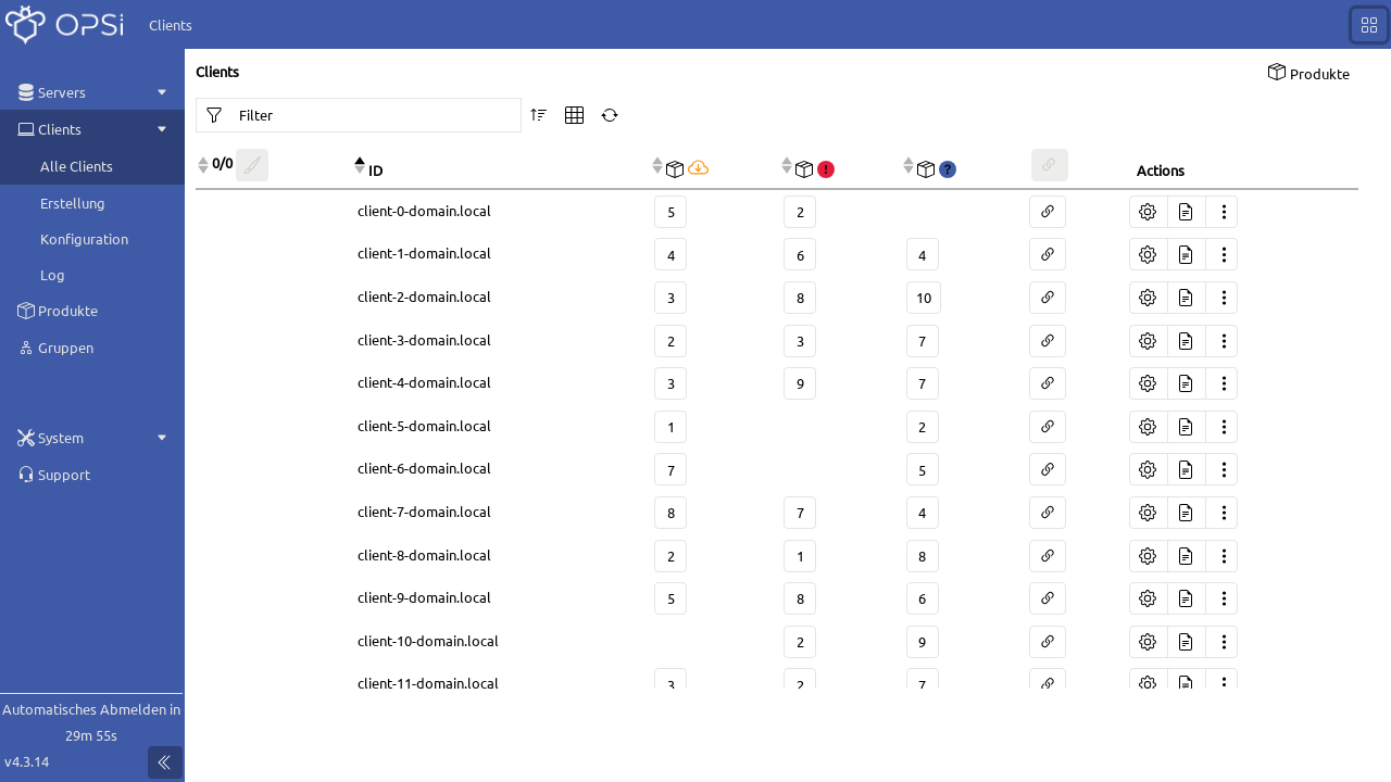 WebGUI: Hauptfenster