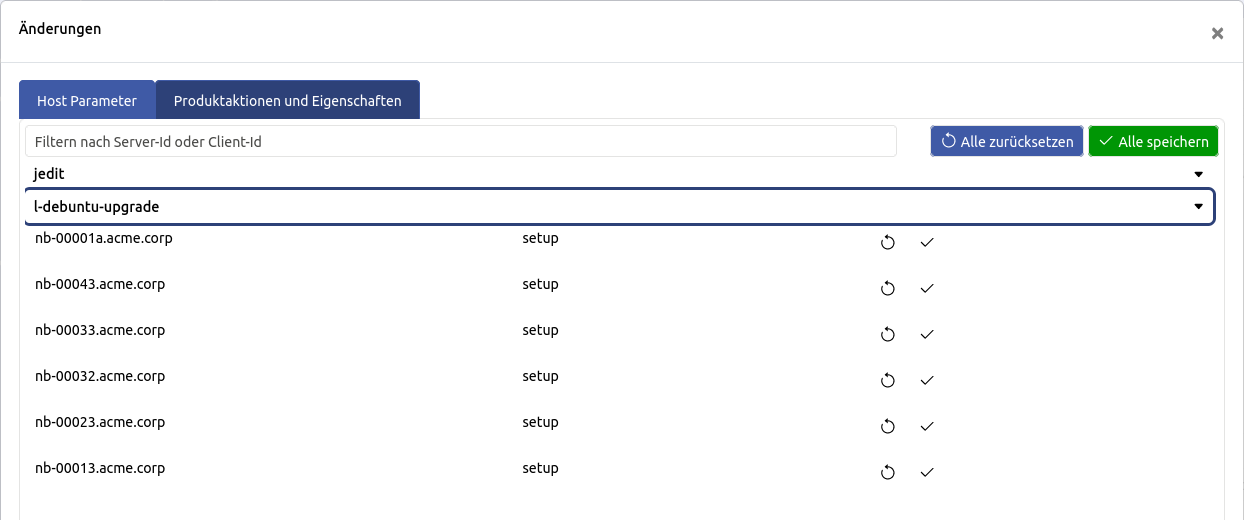 WebGUI: noch nicht gespeicherte Änderungen