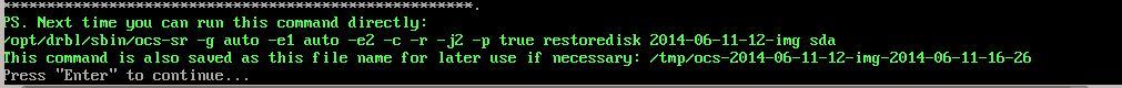 clonezilla restoredisk command