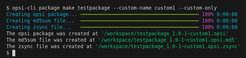 Output: opsi-cli package make