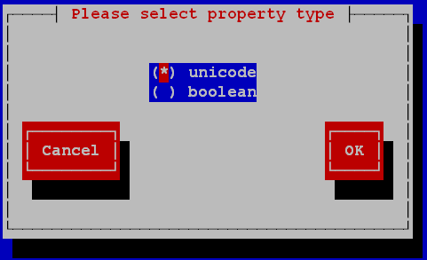Screenshot: Choose the data type of the property