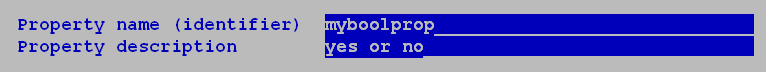 Screenshot: Description of a boolean property