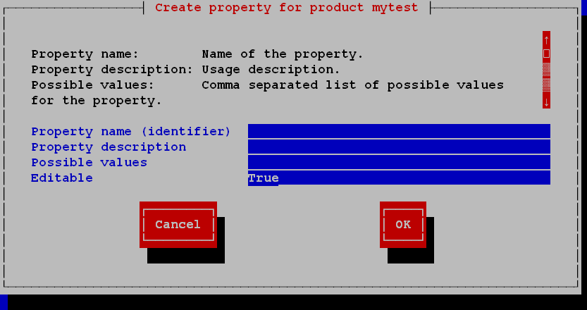 Screenshot: Description of the product properties