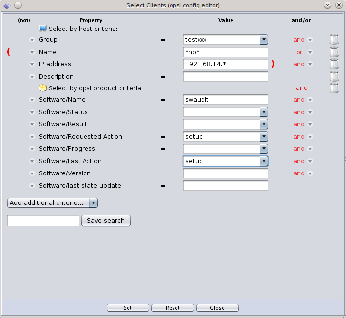 opsi-configed: Define Client Search Window