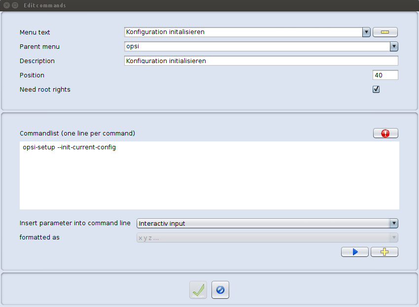 opsi-configed: Define commands