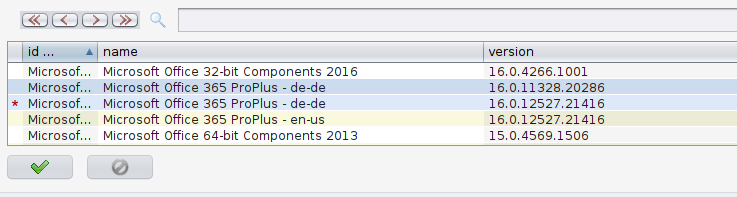 Software Table: Cursor in the Row