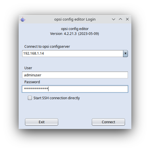 opsi-configed: login mask