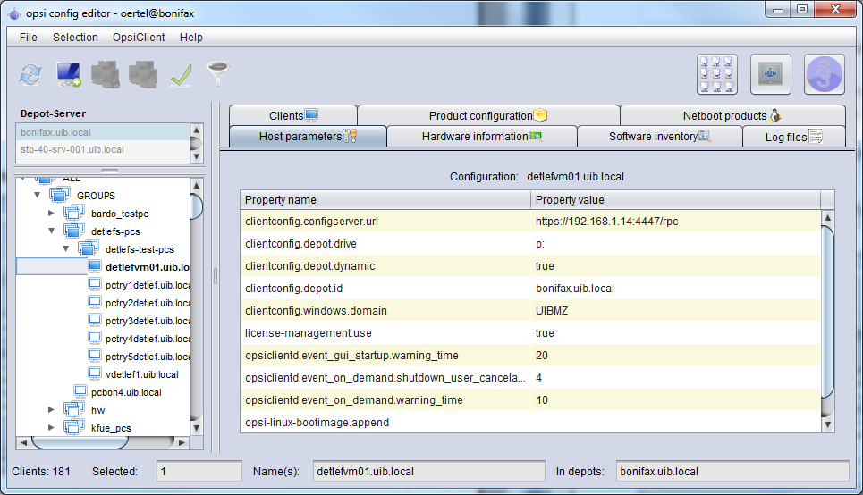 client specific opsiclientd configuration via opsi-configed
