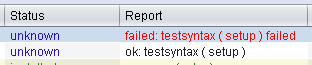 Testsyntax Result in the opsi-configed: 1. line: failed