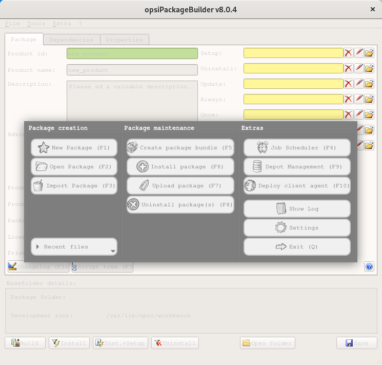 opsi PackageBuilder: Start in Online Mode