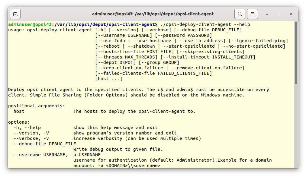 The Online Help of *opsi-deploy-client-agent*