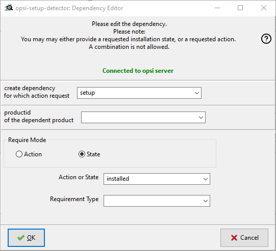You can configure Dependencies in this Dialog.