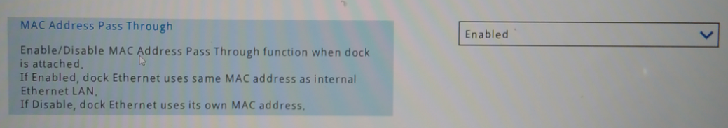 Activating MAC address pass-through in the BIOS
