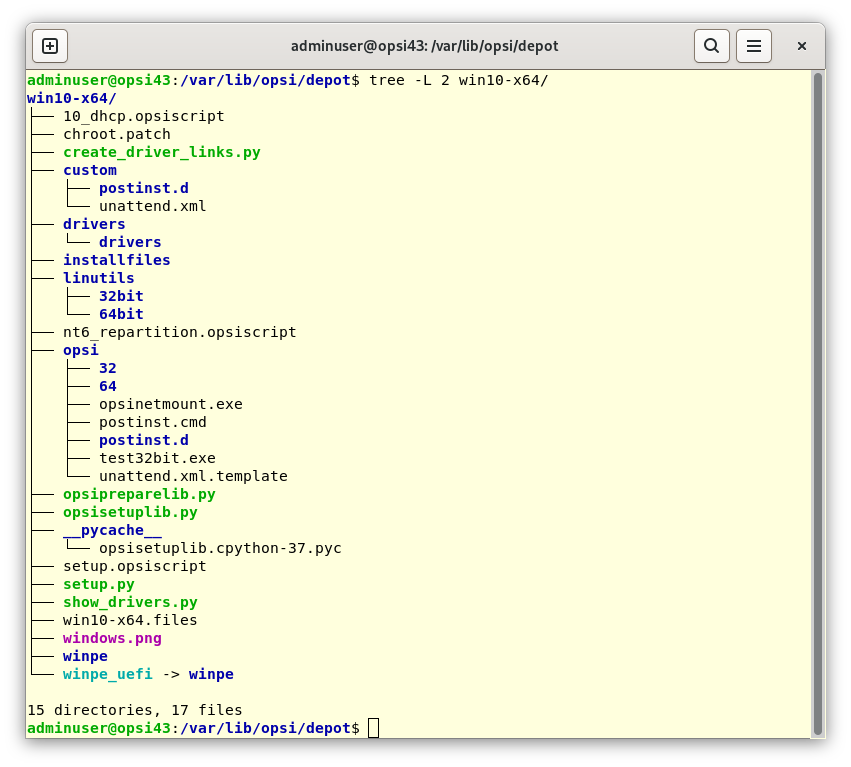 The Directory Tree for the Netboot Product *win10-x64* looks like this.