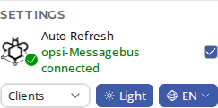 OPSI-WebGUI: Quick Panel – Settings
