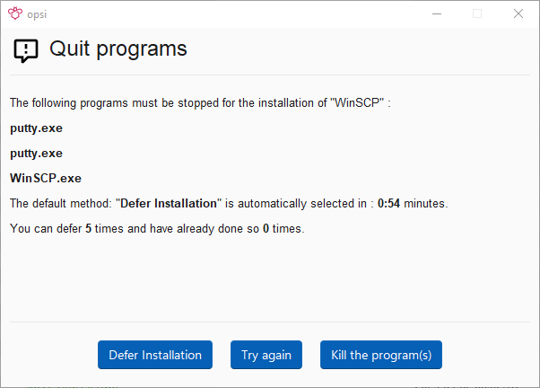 Dialog: `Quit programs`