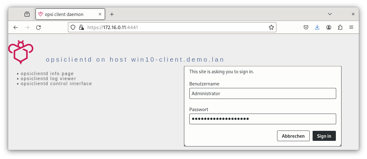 One Authentication Method: the Client’s local Administrator Account