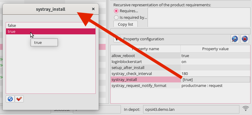 *opsi-configed*: List Editor, Selection List