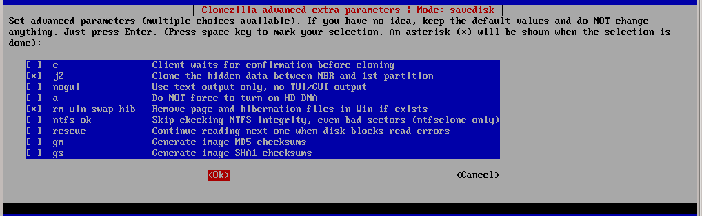 clonezilla parameters1