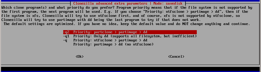 clonezilla tool priority