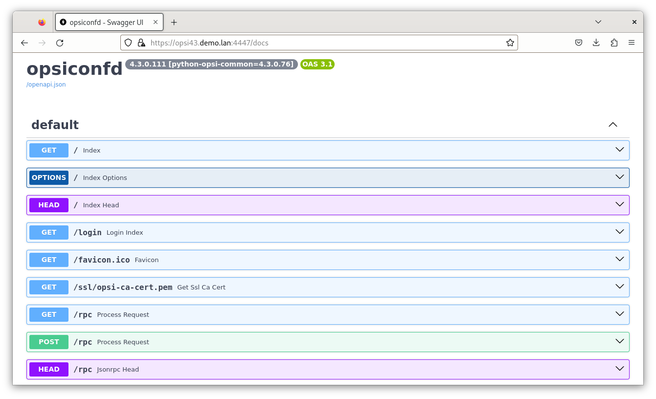 API endpoints for <strong>opsiconfd</strong>