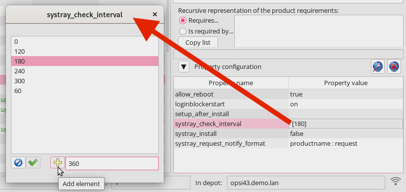 *opsi-configed*: List Editor, Field for Custom Values