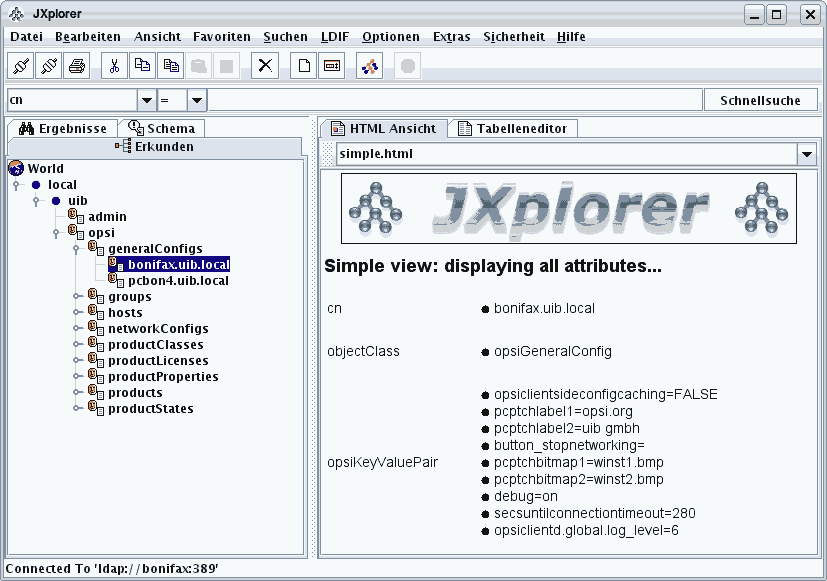 opsi LDAP tree