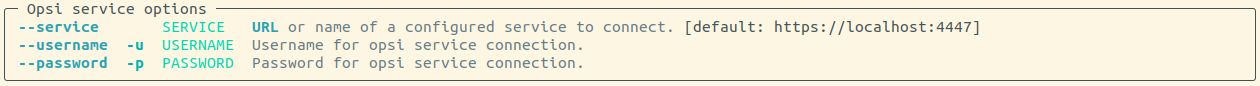 Output: opsi-cli service options