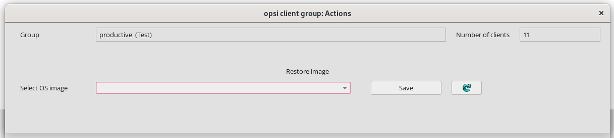 *opsi-configed*: Group Actions (for *opsi-local-image*)