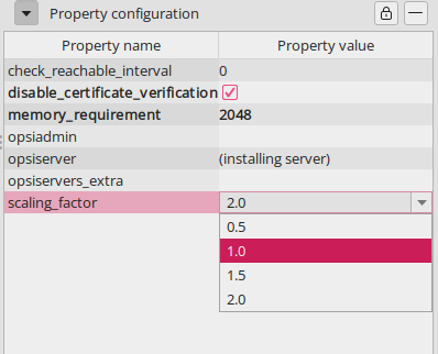 *opsi-configed*: Property Table